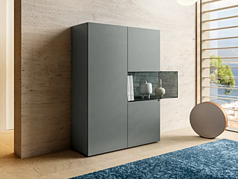 Стеклянный высокий буфет LAGO  36E8 1353 фабрика LAGO из Италии