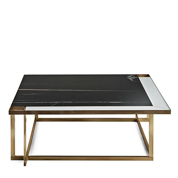 Кофейный столик квадратный из дерева с отделкой MARIONI GARY 02864 фабрика MARIONI из Италии. Фото №2