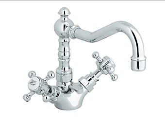 Смеситель для раковины с регуляторами и изливом в антикварном стиле Gentry Home фабрика Gentry Home из Италии