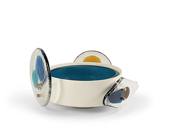 Ваза из окрашенной латуни с элементами муранского стекла CASSINA Colourdisc Horizon 79701+797 11 фабрика CASSINA из Италии