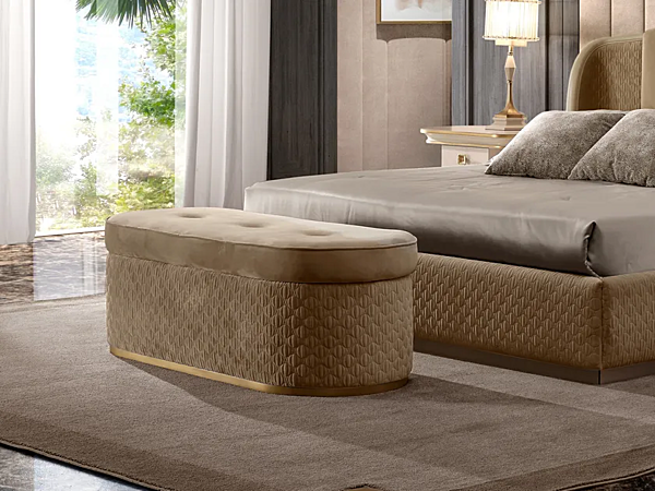 Скамья с обитой спинкой из ткани AR INTERIORS Oliver OL36 фабрика AR Interiors из Италии. Фото №2