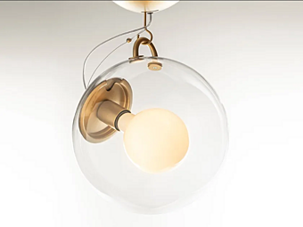 Потолочная лампа из стекла и стали Miconos Artemide A022800, A022810 фабрика Artemide из Италии