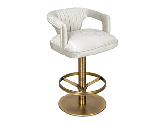 Барный стул с бархатной обивкой и подлокотниками BRABBU Karoo II фабрика BRABBU из Италии