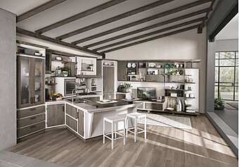 Деревянная кухня с ручками LUBE CUCINE Rebecca 6 фабрика LUBE CUCINE из Италии