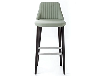 Барный стул с мягкой спинкой и подножкой из ткани BROSS 1541 фабрика BROSS из Италии