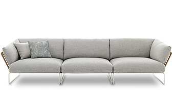 Диван с обитой спинкой на два места из ткани SABA New York Soleil NYS 001 фабрика SABA из Италии