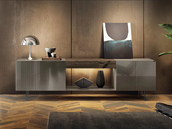 Буфет из дерева и стекла с дверцами LAGO 36E8 2105 2105 фабрика LAGO из Италии